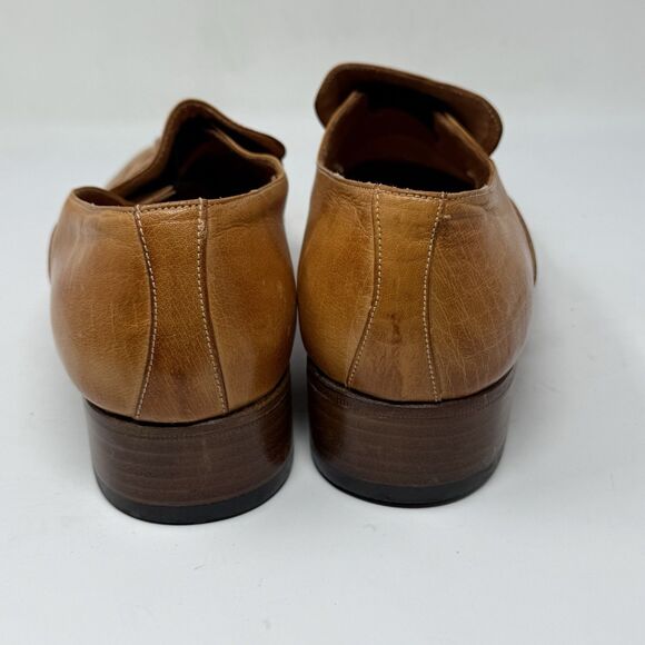 Jean Pier Clemente Loafers Mens 9.5 D Tan Brown Leather Tasseled Vintage Italy main image 6